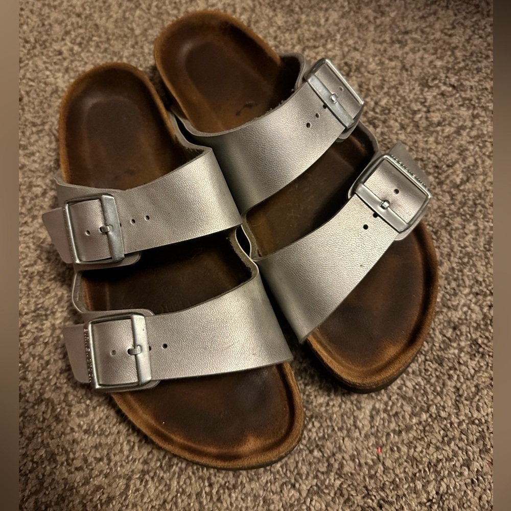 Birkenstock Arizona - silver sz 38 (7-7.5)